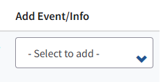 Add Event/Info select to add